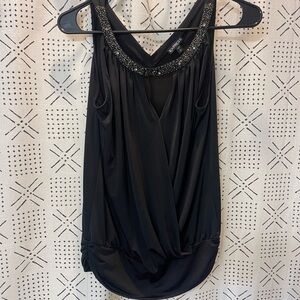 Black Express beaded tank top